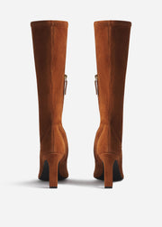 Heeled Suede Boot - Cognac - CO Collections